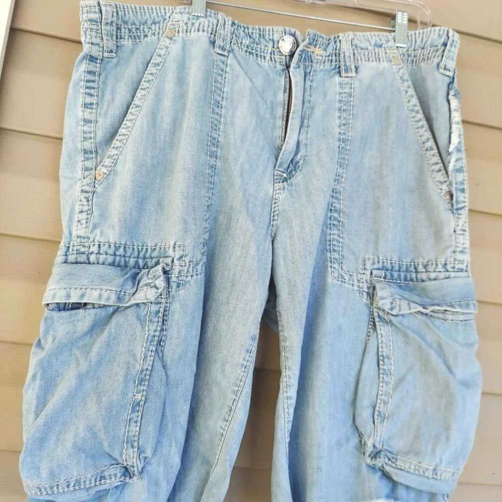 True Religion Big T Cargo Cut Off Shorts